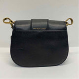 Polo by Ralph Lauren Black Leather Pebbled Crossbody Saddle Handbag
