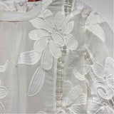 Bishop + Young Size M Women's White Solid Flare Sleeves Blouse