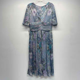 Ignite Evenings Size 12-L Women's Lilac-Multi Shimmer Fit And Flare Dress