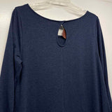 Soft Surroundings Size M Women's Blue Solid Maxi-Long Sleeve Dress