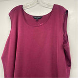 Ming Wang Size 2x Women's Magenta Solid Scoop Neck Sleeveless Top