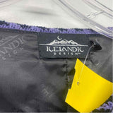 Icelandic Size L Women's Black-Purple Pattern Zip Up Sweater