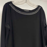 White House Black Market Size M Women's Black Beaded Shift Dress