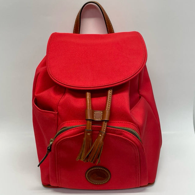 dooney leather backpack Dooney & Bourke Solid Red Canvas Backpack