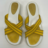 Cole Haan Size 9 Women's Yellow-White Stripe Sandals Shoes