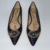 Sam Edelman Size 7.5 Women's Black-Multi Pattern Flats Shoes