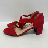 Life Stride Size 7.5 Women's Red Solid Strappy Heels