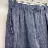 Eileen Fisher Size Xl-16 Women's Light Blue Tweed Wide Leg Pull On Pants