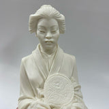 Made in Italy Vintage Cream Alabaster Geisha Sculpture by Arnoldo Giannelli