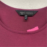 Ming Wang Size 2x Women's Magenta Solid Scoop Neck Sleeveless Top