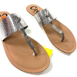 Circus By Sam Edelman Women's Size 8.5 Silver Metallic Flats Camel Toe Sandals