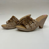 Born Crown Women's Size 9 Tan Textured Wedge Sandals