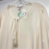 St. John Size L Women's Offwhite Solid Cold Shoulder Blouse