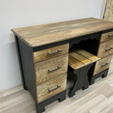 Black Wood Distressed Desk