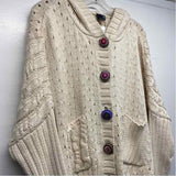 Shannon Passero Size M-S Women's Beige Solid Button Up Sweater