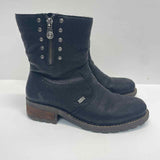 Rieker Size 40-9.5 Women's Black Solid Biker Booties