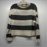 Pilcro - Anthropologie Size XS Women's Gray-White Stripe Pullover Sweater