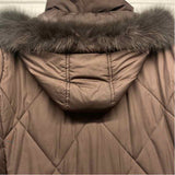 Un Jour Ailleurs Women's Size L Brown Solid Long Coat