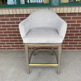 Frontgate Blanchett Swivel Gray Counter Health Velvet Solid Stool