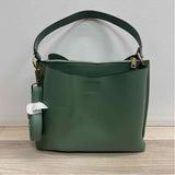 Green Faux Leather Pebbled Shoulder Handbag