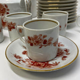 Vista Alegre White-Red Fine China Tea Set