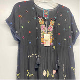Johnny Was Size S Women's Black-Multi Embroidered Kaftan Dress