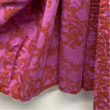 Ahimsa Women's Red-Pink Pattern Belted Short Robe