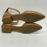 Comfortview Size 10.5 Women's Tan Animal Print Ankle Strap Flats