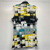 Jamie Sadock Size S Women's Black-Multi Pattern Sleeveless Activewear Top