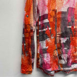 David Cline Size S Women's Pink-Multi Pattern Button Up Shirt