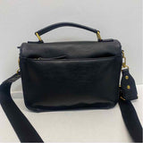 Antik Kraft Black Faux Leather Pebbled Satchel Handbag