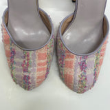 Bebe Size 6.5 Women's Purple-Multicolor Textured High Heel - Slingback Heels