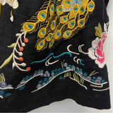 Johnny Was Size S Women's Black-Multi Embroidered Kimono Long Sleeve Top