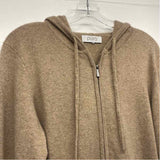 Pura Cashmere Size Xl Women's Brown Solid Hoodie Sweater