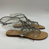 Unbranded Size 8.5 Women's Silver Beaded Flats-Camel Toe Sandals