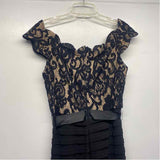 Betsy & Adam Size 8-M Women's Black Cut Out Maxi-Short Sleeve Dress