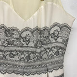 Skies Are Blue Size S Women's White-Gray Lace Sleeveless Dress