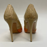 LAMB Size 6.5 Women's Tan orange Color Block High Heel Shoes
