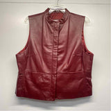 Coldwater Creek Women's Size 2x Red Solid Button Up Vest