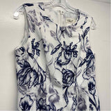 Eliza J Size 8-M Women's White-Navy Floral Fit And Flare Dress