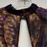 LAAGAM Size M Women's Purple- Multi Pattern Maxi-Short Sleeve Dress