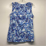 Lilly Pulitzer Size M Women's Blue-White Pattern Tank Top Sleeveless Top
