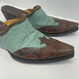 Old Gringo Size 10 B Women's Brown-Green Patchwork Western Mules