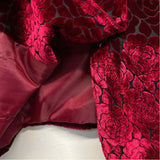 Bob Mackie Warable Art Women's Size 1X Red Embossed Beaded Button Up Jacket