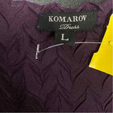 Komarov Size L Women's Purple Beaded Fit And Flare Dress