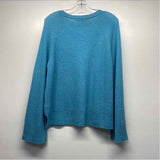 Vineyard Vines Size L Women's Blue Solid Pullover Sweater