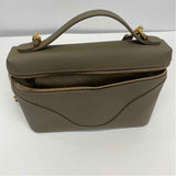 Oleada Mini Anchor Taupe Leather Pebbled Crossbody Handbag