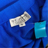 St. John Collection By Marie Gray Size 16 Women's Blue Solid Pencil-Knee Skirt