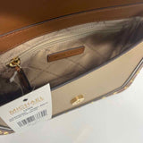 Michael Kors Tan-Brown Colorblock Leather Crossbody Handbag