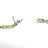 Pearl cut Peridot and Amethyst tennis necklace 925 Sterling Silver Necklace